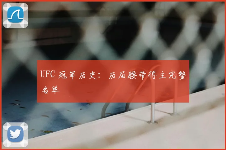 UFC 冠军历史：历届腰带得主完整名单
